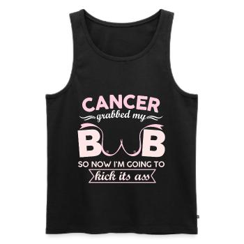 Cancer Boob Kick Funny Ass Slap Fight - Men's Premium Organic Tank Top - black - Front - AI Model Male 178 light (178cm)