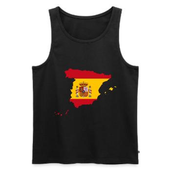 Espagne Carte du drapeau Idée cadeau - Débardeur bio Premium Homme - noir - Devant - AI Model Male 178 light (178cm)