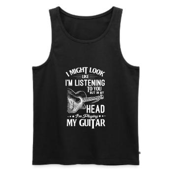 Guitar electric guitar funny musician sayings - Men's Premium Organic Tank Top - black - Front - AI Model Male 178 light (178cm)