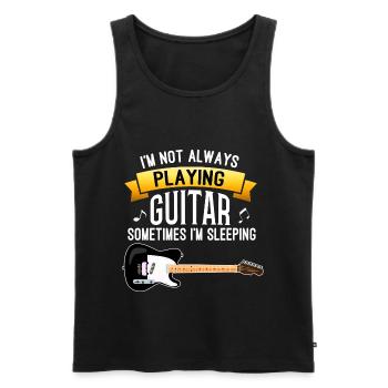 Gitarre Musik Plektron E-Gitarre E-Bass - Männer Premium Bio Tank Top - Schwarz - Vorne - AI Model Male 178 light (178cm)