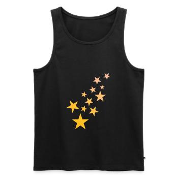 Étoile motif astérisque ciel étoilé - Débardeur bio Premium Homme - noir - Devant - Michal (187cm)