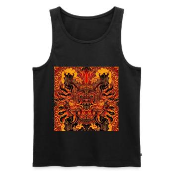 orange Bali - Men's Premium Organic Tank Top - black - Front - AI Model Male 178 light (178cm)