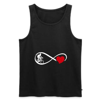 I love cycling bike heart cycling wheel - Men's Premium Organic Tank Top - black - Front - Michal (187cm)