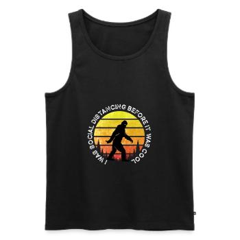 Ich war sozial distanziert, bevor es cool war, Yeti - Männer Premium Bio Tank Top - Schwarz - Vorne - Michal (187cm)