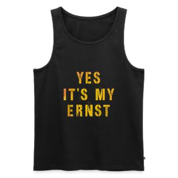 Yes My Ernst Lustiger Denglisch Spruch deutsch - Männer Premium Bio Tank Top - Schwarz - Vorne - Michal (187cm)