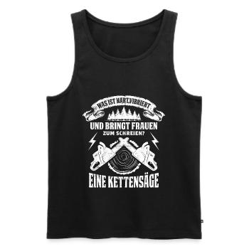 Förster Holzfäller Waldarbeiter Forstwirt Geschenk - Männer Premium Bio Tank Top - Schwarz - Vorne - Michal (187cm)
