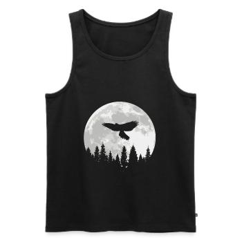 Faucons oiseaux de proie Fauconnerie Fauconnerie Chasse à la lune - Débardeur bio Premium Homme - noir - Devant - Michal (187cm)