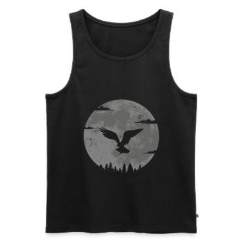 Faucons oiseaux de proie Fauconnerie Fauconnerie Chasse à la lune - Débardeur bio Premium Homme - noir - Devant - Michal (187cm)