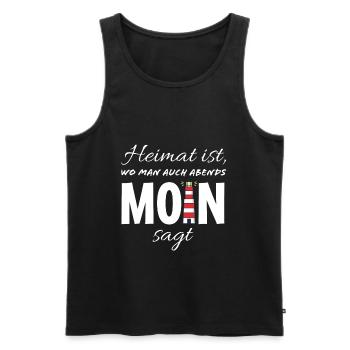 Moin Norddeutsch Sprüche Geschenke Nordisch - Männer Premium Bio Tank Top - Schwarz - Vorne - AI Model Male 178 light (178cm)