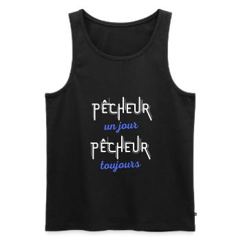Pêcheur un jour Cadeau pêche Retraite Sport - Débardeur bio Premium Homme - noir - Devant - Michal (187cm)