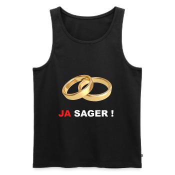 JA sager Heiraten Eheringe - Männer Premium Bio Tank Top - Schwarz - Vorne - Michal (187cm)