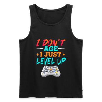 Old gamer gamer - Men's Premium Organic Tank Top - black - Front - AI Model Male 178 light (178cm)