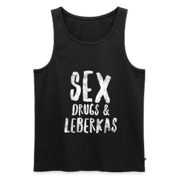 Sex, Drugs and Leberkas - Männer Premium Bio Tank Top - Schwarz - Vorne - Michal (187cm)