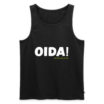 Oida Alter Dialekt lustiger Spruch bayrisch - Männer Premium Bio Tank Top - Schwarz - Vorne - Michal (187cm)