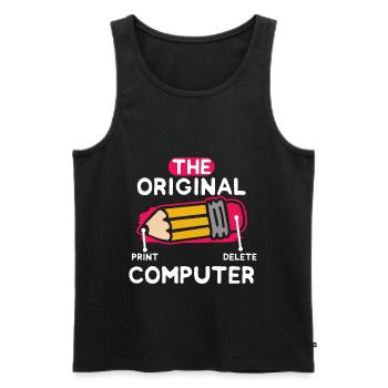 The Original Computer PC Nerd IT Technology Geek - Men's Premium Organic Tank Top - black - Front - AI Model Male 178 light (178cm)
