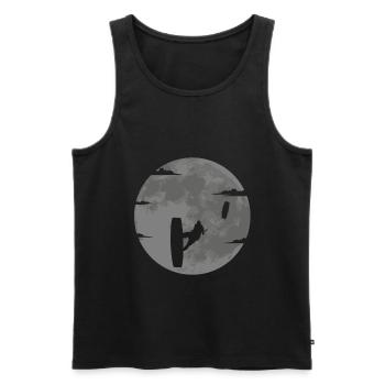 Kitesurfen Geschenkidee Kiteboarden Vollmond - Männer Premium Bio Tank Top - Schwarz - Vorne - AI Model Male 178 light (178cm)