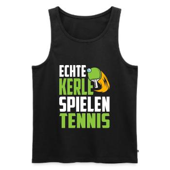 Tischtennis - Männer Premium Bio Tank Top - Schwarz - Vorne - Michal (187cm)