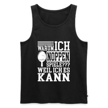 Tischtennis Noppen - Männer Premium Bio Tank Top - Schwarz - Vorne - Michal (187cm)