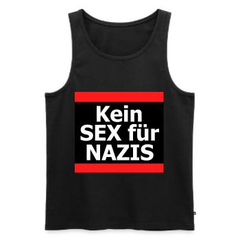 kein Sex für Nazis - Männer Premium Bio Tank Top - Schwarz - Vorne - Michal (187cm)