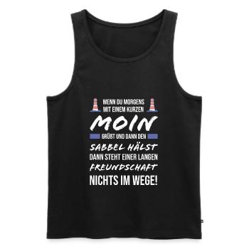 Norddeutsch Fischkopp Nordsee Geschenkidee Norden - Männer Premium Bio Tank Top - Schwarz - Vorne - Michal (187cm)