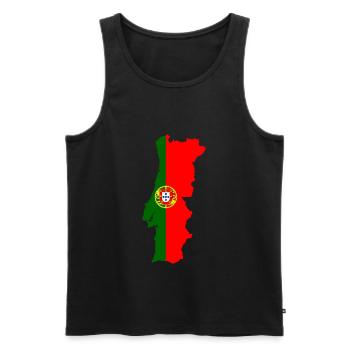 Portugal flag map flag - Men's Premium Organic Tank Top - black - Front - AI Model Male 178 light (178cm)