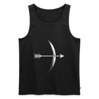 Tir à l'arc tir à l'arc tir à l'arc lune - Débardeur bio Premium Homme - noir - Devant - AI Model Male 178 light (178cm)