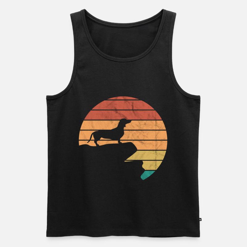 Dackel Dachshund - Männer Premium Bio Tank Top - Schwarz