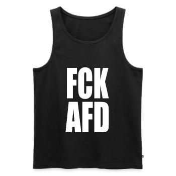FCKAFD - Débardeur bio Premium Homme - noir - Devant - AI Model Male 178 light (178cm)