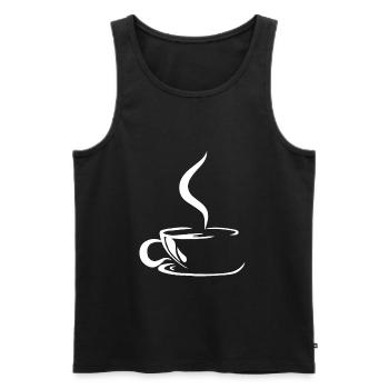 Café en grains cadeau tasse à café caféine - Débardeur bio Premium Homme - noir - Devant - Michal (187cm)