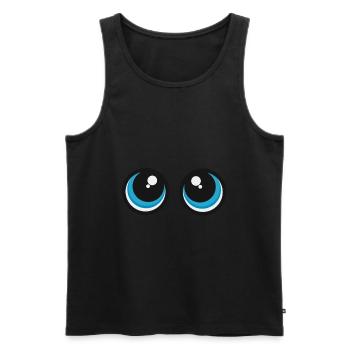 cute eyes facial expressions cute baby look gift - Men's Premium Organic Tank Top - black - Front - AI Model Male 178 light (178cm)