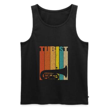 Tuba joueur de tuba joueur de tuba - Débardeur bio Premium Homme - noir - Devant - Michal (187cm)