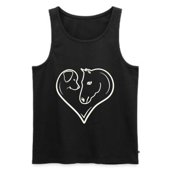 Herz Hund Pferd Liebe - Männer Premium Bio Tank Top - Schwarz - Vorne - AI Model Male 178 light (178cm)