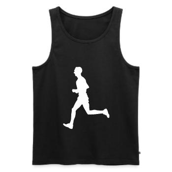 Jogger Run Cardio Training Run Fit Jog - Débardeur bio Premium Homme - noir - Devant - Michal (187cm)