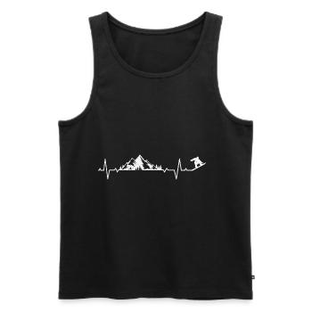 Snowboard Snowboarden Skiurlaub Herzschlag Berge - Männer Premium Bio Tank Top - Schwarz - Vorne - Michal (187cm)