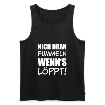 Plattdeutsch Sprüche Norddeutschland Geschenk - Männer Premium Bio Tank Top - Schwarz - Vorne - Michal (187cm)