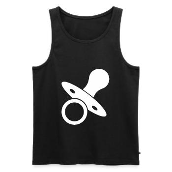Sucette cadeau enfant en bas âge bébé grossesse - Débardeur bio Premium Homme - noir - Devant - Michal (187cm)
