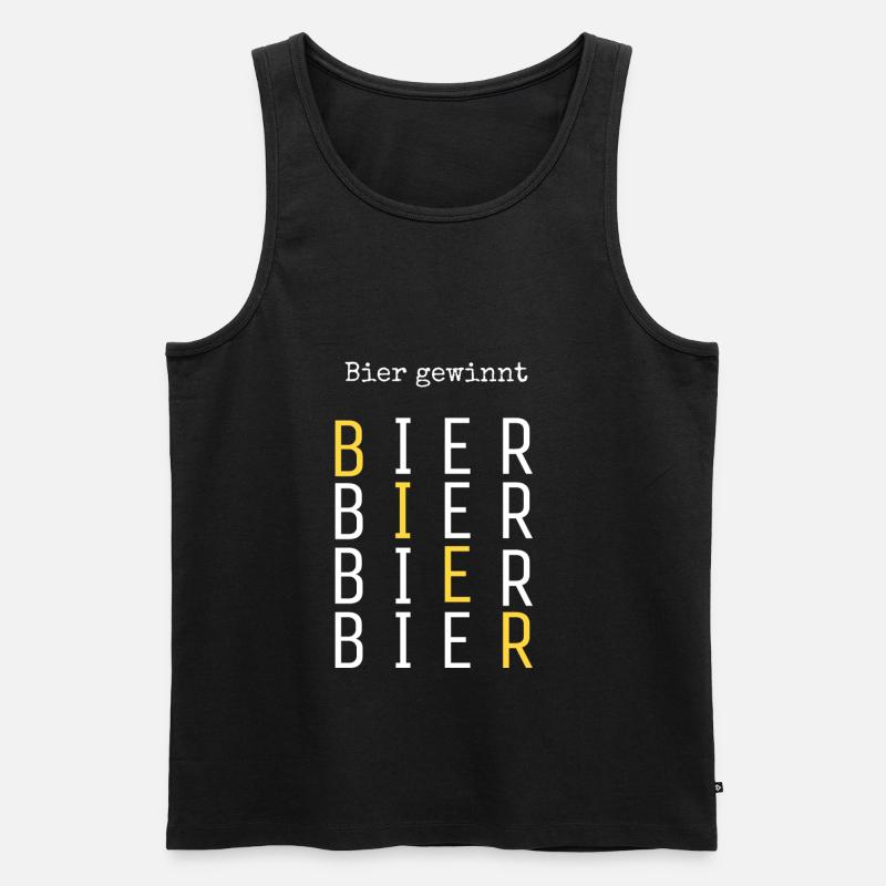 Bier gewinnt! - Männer Premium Bio Tank Top - Schwarz