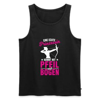 Pfeil und Bogen Dame Bogenschießen Prinzessin - Männer Premium Bio Tank Top - Schwarz - Vorne - Michal (187cm)