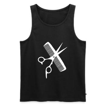 Friseur Schere Kamm Frisöse Bürste Haare Frisör - Männer Premium Bio Tank Top - Schwarz - Vorne - Michal (187cm)