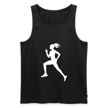 Jogger running fit jogging cardio training run - Men's Premium Organic Tank Top - black - Front - Michal (187cm)
