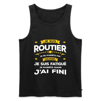 JE SUIS ROUTIER - Débardeur bio Premium Homme - noir - Devant - Michal (187cm)