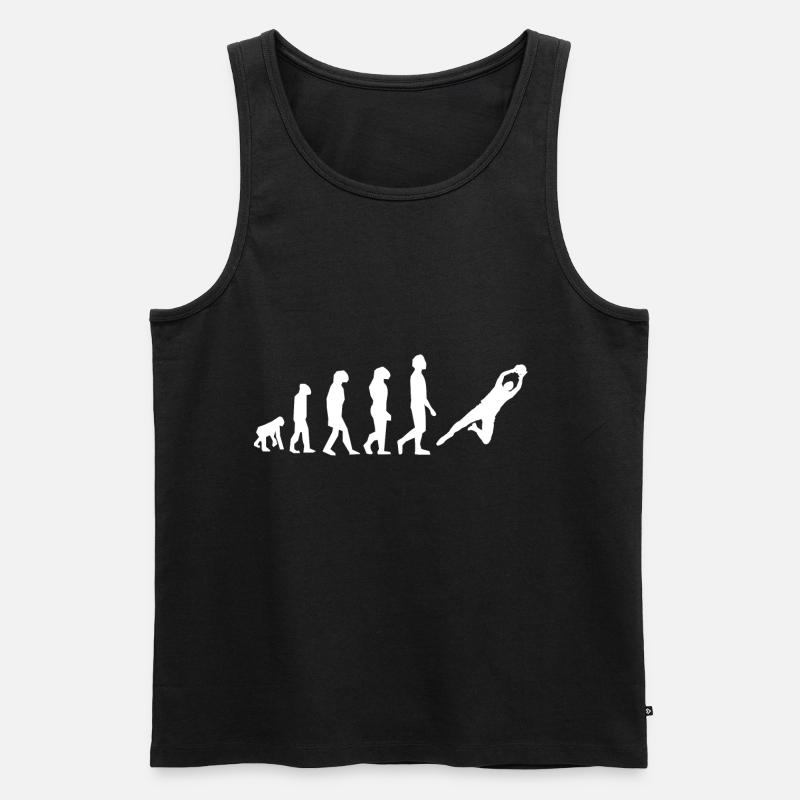 EVOLUTION DES FUSSBALLTORHÜTERS - Männer Premium Bio Tank Top - Schwarz