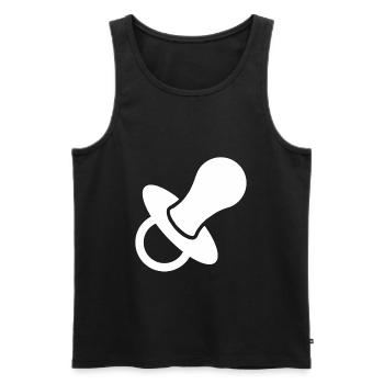 Sucette cadeau enfant en bas âge bébé grossesse - Débardeur bio Premium Homme - noir - Devant - Michal (187cm)