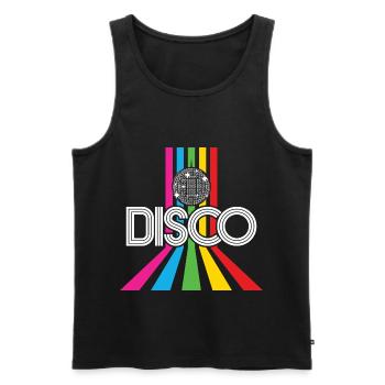 Disco 80's party retro 80's disco gift - Men's Premium Organic Tank Top - black - Front - Michal (187cm)