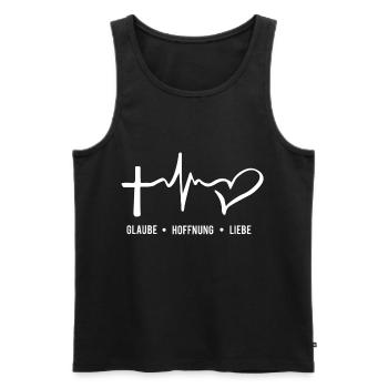 Glaube Hoffnung Liebe - Männer Premium Bio Tank Top - Schwarz - Vorne - Michal (187cm)