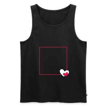 Heart frame ornament line customizable - Men's Premium Organic Tank Top - black - Front - AI Model Male 178 light (178cm)