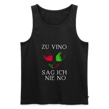 Weinfürst Wein „Zu Vino sag ich nie No“ - Männer Premium Bio Tank Top - Schwarz - Vorne - AI Model Male 178 light (178cm)