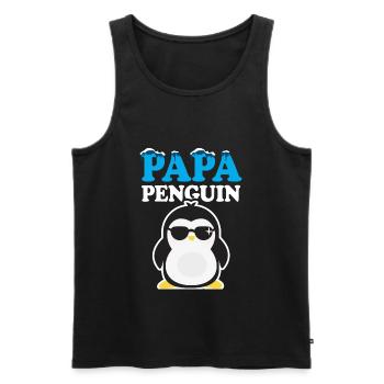 Penguin Dad Father's Day Gift - Men's Premium Organic Tank Top - black - Front - Michal (187cm)