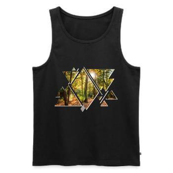 Nature Aventure aventure forêt forêt arbre arbres - Débardeur bio Premium Homme - noir - Devant - Michal (187cm)