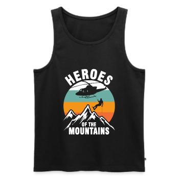 Bergrettung Hubschrauber Pilot Rettung Berg - Männer Premium Bio Tank Top - Schwarz - Vorne - AI Model Male 178 light (178cm)